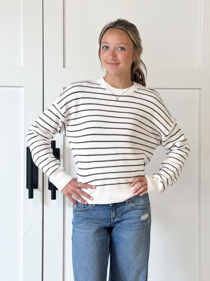 Ely Sweater Brown + White