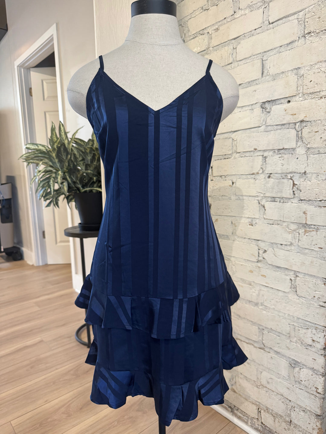 Celebration Navy Ruffle Dress