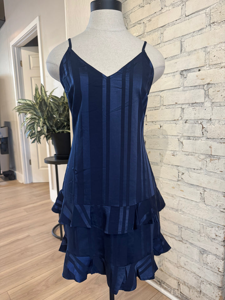 Celebration Navy Ruffle Dress