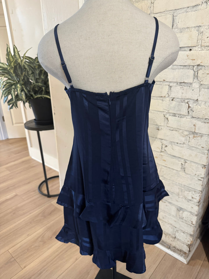 Celebration Navy Ruffle Dress