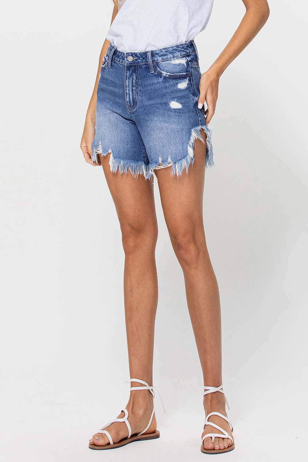 Vervet Frayed Denim Shorts