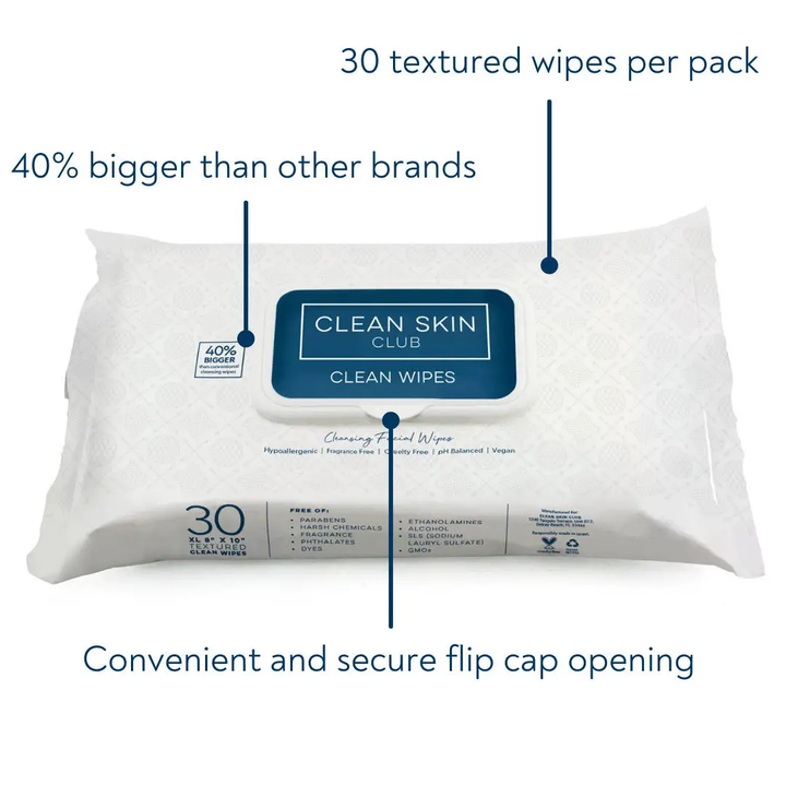 Clean Skin Club Disposable Wipes